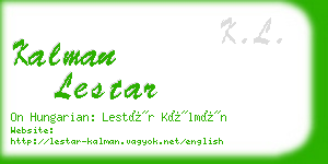 kalman lestar business card